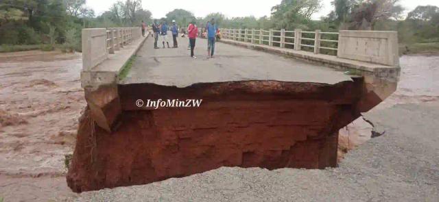 Sesame Bridge Which Links Nembudziya And Gokwe South District Destroyed By Heavy Floods